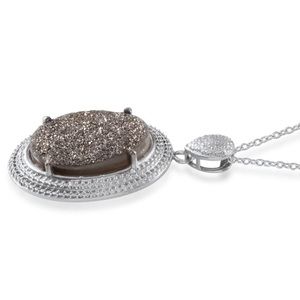 Platinum Drusy Necklace